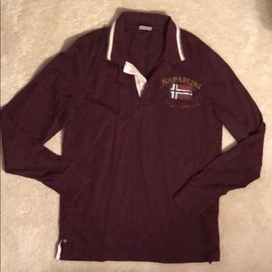 Napapijri burgundy long sleeve shirt